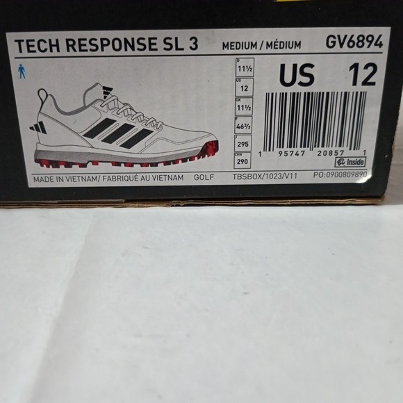 Adidas Men's Tech Response 3.0 Spikeless Golf Shoes Size 12 M White GV6895 - Picture 8 of 8